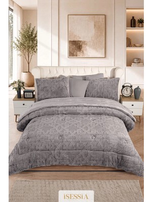 Isessia Lina Çift Kişilik Jakarlı Wellsoft Uyku Seti | Çift Taraflı | 230X250 cm | Çantalı
