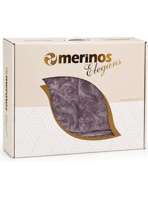 Merinos Elegans Kalın Embos Tek Kişilik Kutulu Battaniye (160X220) - Kül Moru