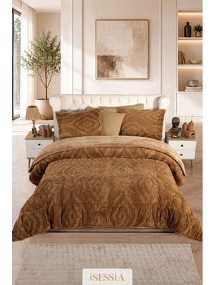 Isessia Lina Çift Kişilik Jakarlı Wellsoft Uyku Seti | Çift Taraflı | 230X250 cm | Çantalı