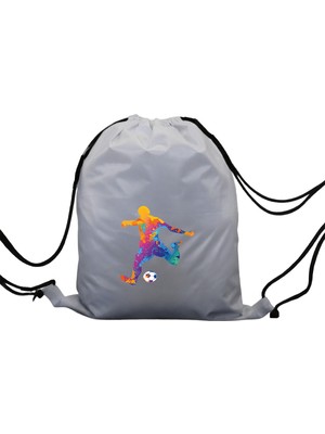 Hero Tasarım Hero tasarım Renkli Futbolcu  - Ipli Spor Sırt Çantası - Günlük - Okul 35*46CM One Size | INN1019