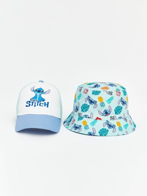Lc Waikiki Yeni Sezon Stitch Baskılı Erkek Çocuk Şapka Seti 2'li