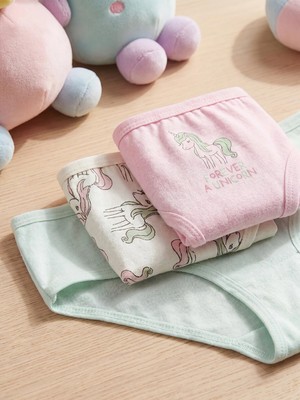 Lc Waikiki Yeni Sezon Baskılı Kız Çocuk Külot 3'lü