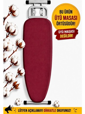 Aşkana En Çok Tercih Edilen %100 Pamuk Ütü Masası Kılıfı, Yanmaz,yapışmaz,kaymaz,çift Katmanlı,şık Model,gümüş Gri & Bordo Düz Renk Ütü Masası ÖRTÜSÜ,50X140 cm