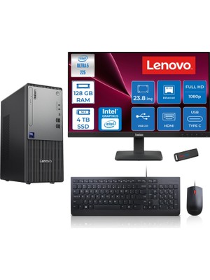 Lenovo Thinkcentre Neo 50T Gen 6 Intel Core Ultra 5 225 Upto 4.9ghz 128GB Ddr5 4tb SSD Intel® UHD Graphics 770 Freedos +23.8"fhd Monitör Masaüstü Bilgisayar 13BD007UTR24F40+ZETTAUSBBELLEK