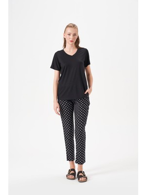 Pjs Kadın Siyah Pijama Takımı 29149