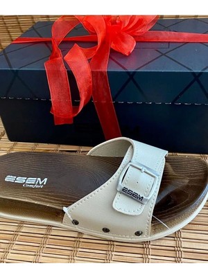 Empressco Konforlu Bej Renk Trend Ortapedik Taban Terlik, Şık ve Rahat Giyim