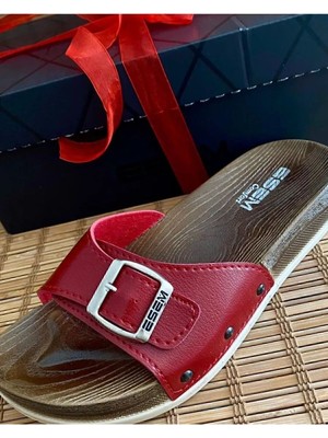 Empressco Rahat ve Şık Kırmızı Ortopedik Taban Terlik, Konfor ve Stil Bir Arada