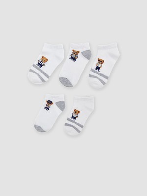Lc Waikiki Yeni Sezon Ayı Teddy Desenli Erkek Çocuk Patik Çorap 5'li