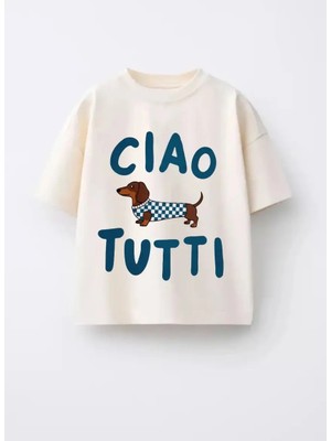 La'ciel Paris Snoopy Desenli Pamuklu Kısa Kollu T-Shirt