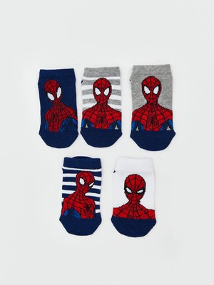 Lc Waikiki Yeni Sezon Spider-Man Desenli Erkek Çocuk Patik Çorap 5'li