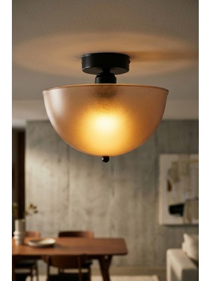 Lumen İstanbul Torul Tekli Plafonyer Avize Bal - Siyah
