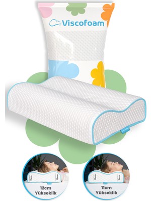 Empressco Yüksek Boyun Destekli Ortopedik Visco Yastık 55X35X12-11CM