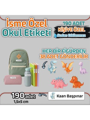Kapbirhediye Okul Etiketi Isme Özel Kalem Defter Etiketi Dinazorlar 1 Temalı 190 Adet