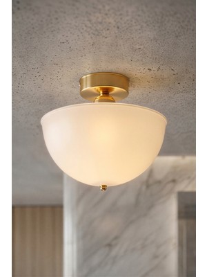 Lumen İstanbul Torul Tekli Plafonyer Avize Opal - Gold