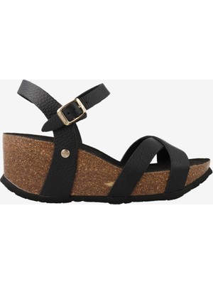   Kadın Sandalet G106778 Genuins Cannes Embossed Leather Dark
