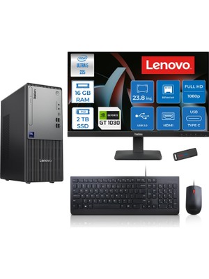 Lenovo Thinkcentre Neo 50T Gen 6 Intel Core Ultra 5 225 Upto 4.9ghz 16GB Ddr5 2tb SSD 4GB/GT1030  Freedos +23.8"fhd Monitör Masaüstü Bilgisayar 13BD007UTR2421F04+ZETTAUSBBELLEK