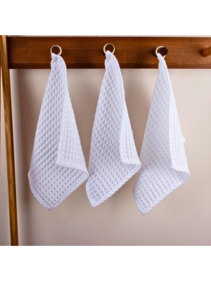 Empressco Yüksek Kaliteli Pamuklu Mutfak Havlusu 3’lü Set 30X30 cm Waffle Desen