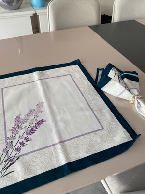Empressco 4'lü 43X43CM Pamuk Dokuma Peçete Lavanta Desenli Set