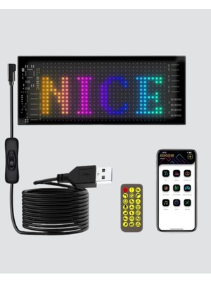 Bezos Mey Ithalat® 5V USB Akıllı Piksel LED Panel – Mobil Uygulama Kontrollü, Renkli Işık Efektli