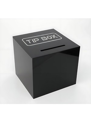 Arte Display Kare Tipbox - Bahşiş Kutusu Siyah - 14X14XH13CM