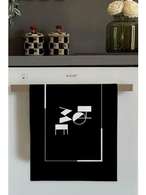 Empressco Siyah Home Yazılı Fırın Mutfak Havlusu 30X50CM, Şık ve Kullanışlı Ürün