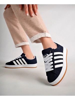 Empressco Kadın Erkek Unisex Ortopedik Spor Sneakers Lacivert Rahat ve Şık