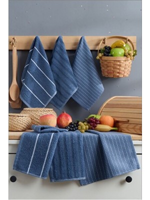 Empressco Şık 6’lı Mutfak Havlusu 30X50 cm Lacivert Seti