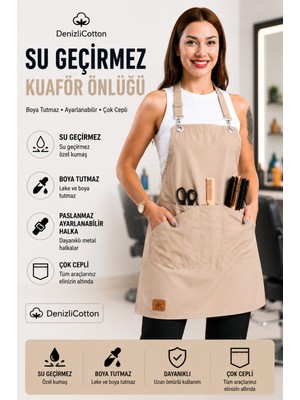 Empressco Su Geçirmez Paslanmaz Ayarlanabilir Bej Kuaför Önlüğü