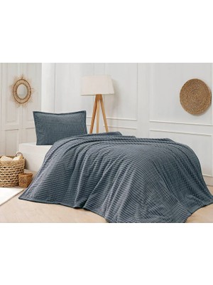 Merinos Modern Line 2 Parça Tek Kişilik Battaniye Seti - Ocean
