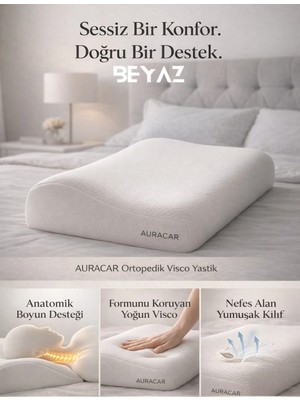 Empressco Konforlu Ortopedik Visco Yastık, Boyun Destekli, Lüks ve Rahat Uyku