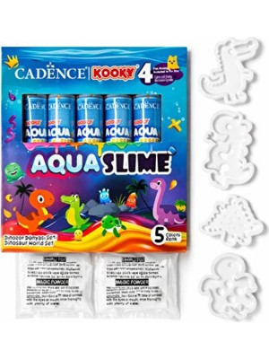 Empressco Renkli Aqua Slime Dino Dünyası Seti 5X90ML - Kendin Yap Eğlenceli Oyun