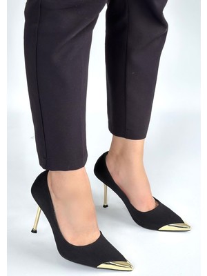 Vreia Siyah Saten Stiletto Ayakkabı