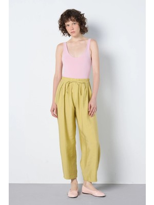 Minaaise Premium Tencel Pantolon Yağ Yeşili