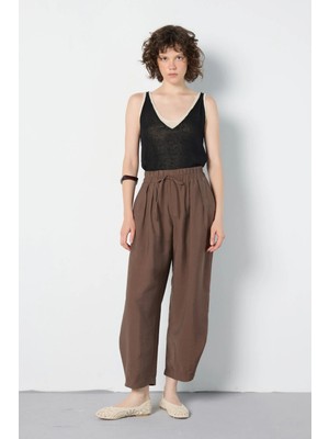 Minaaise Premium Tencel Pantolon Kahverengi