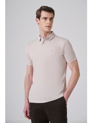 Morven  Erkek Taş Trend Rayon Pike Polo Yaka Dinamik Fit Tshirt