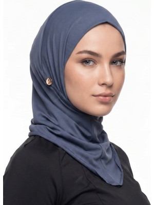 Mayovera Deniz Tesettür Bonesi - Boğazlı Antrasit  Bone