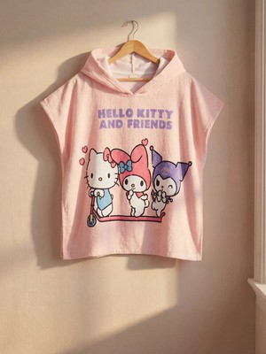 Lc Waikiki Yeni Sezon Hello Kitty Baskılı Kız Çocuk Panço Havlu