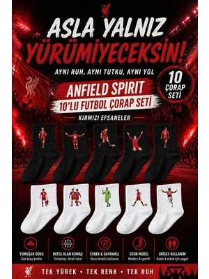Rabona Fashion Liverpool 10'lu Retro Futbol Çorap Seti