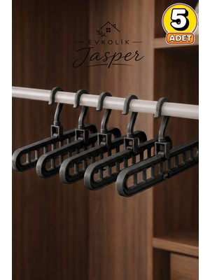 Jasper Siyah Çok Fonksiyonlu 9 Gözlü Dolap Içi Düzenleyici Organizer Sihirli Askı Tişört Gömlek Elbise Ask
