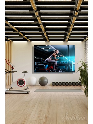Şehber Cekoratif Yatay Kanvas Tablo Tekli Spor Salonu Fitness Eğitimi Egzersiz 1590