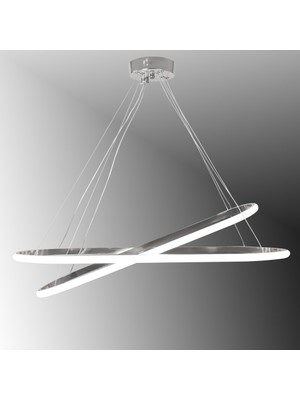 TT400-2-ELİPS-KR Tt Aydınlatma Elips 2 Li Krom Kaplama LED Avize