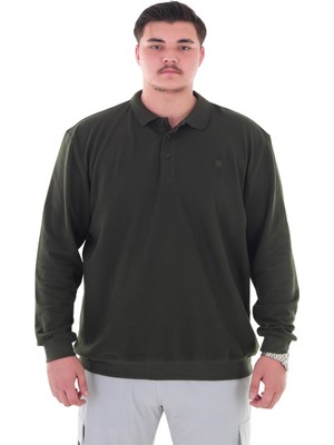Maruf Shop Erkek Büyük Beden 115-155 Kilo Arası Için Uygun Uzun Kol Polo Yaka Mevsimlik Sweatshirt