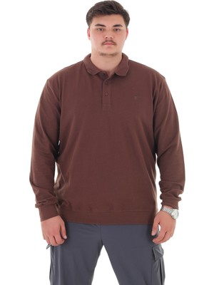 Maruf Shop Erkek Büyük Beden 115-155 Kilo Arası Için Uygun Uzun Kol Polo Yaka Mevsimlik Sweatshirt