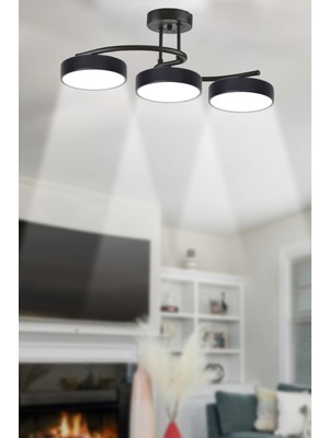 Empressco Modern Salon ve Giyinme Odası Için Şık Siyah LED Avize Seti