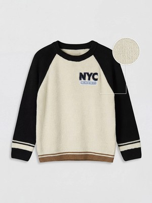 Lc Waikiki Yeni Sezon Nyc Nakışlı Bisiklet Yaka Erkek Çocuk Triko Kazak