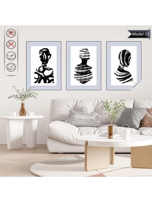 Akıllı Kağıt Statik Tutunma Özellikli Tablo - Poster Modern (Model- 12)