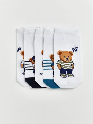 Lc Waikiki Yeni Sezon Ayı Teddy Desenli Erkek Çocuk Patik Çorap 5'li