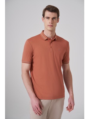 Morven  Erkek Kiremit Trend Rayon Pike Polo Yaka Dinamik Fit Tshirt