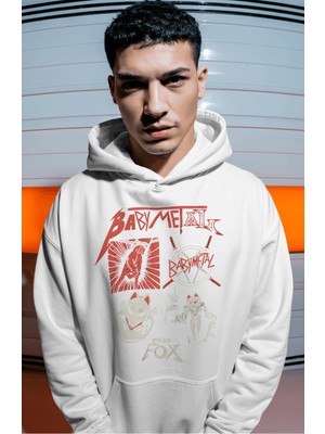 Sevbano Baby Metal Rock Metal Müzik Grubu Sırt Baskılı Unisex Oversize Premium Hoodie