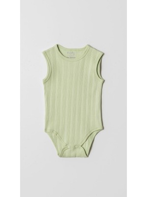 Hafy Baby 2'li Yazlık Kolsuz Bebek Body Takımı %100 Pamuklu Çıtçıtlı Bisiklet Yaka Zıbın